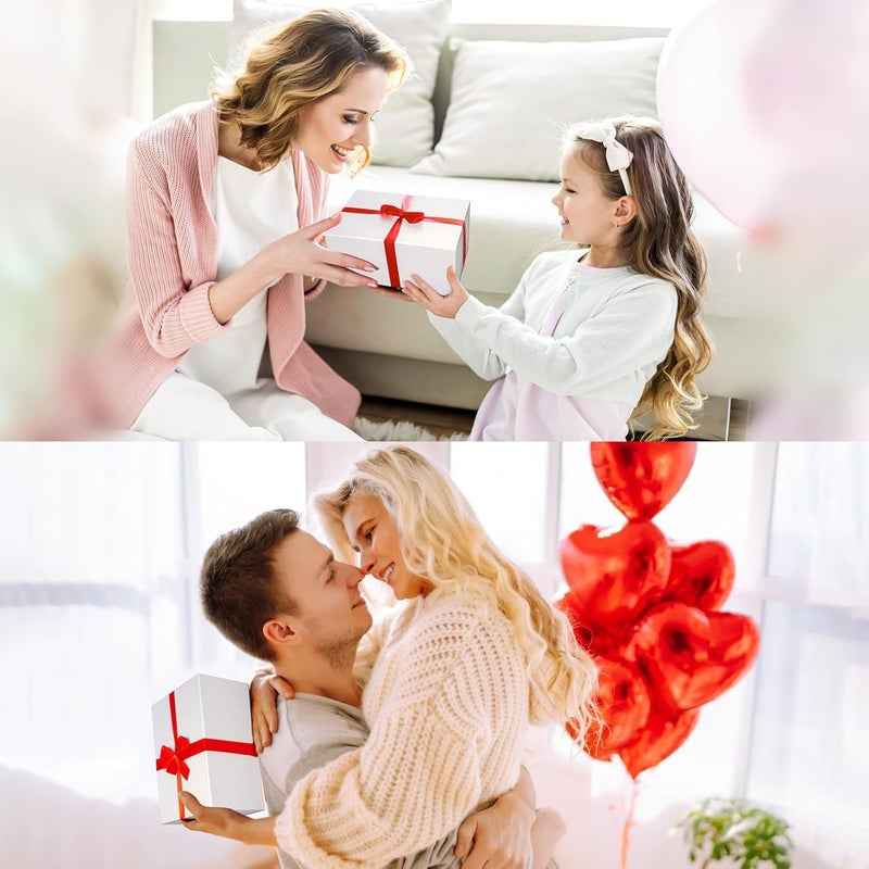 Ditwis 4 Pack 10x7x5 Inches Gift Boxes with Magnetic Closure Lids, White Magnetic Box for Wedding, Groomsmen Bridesmaid Proposal, Birthdays, Mother's Day - Image 5